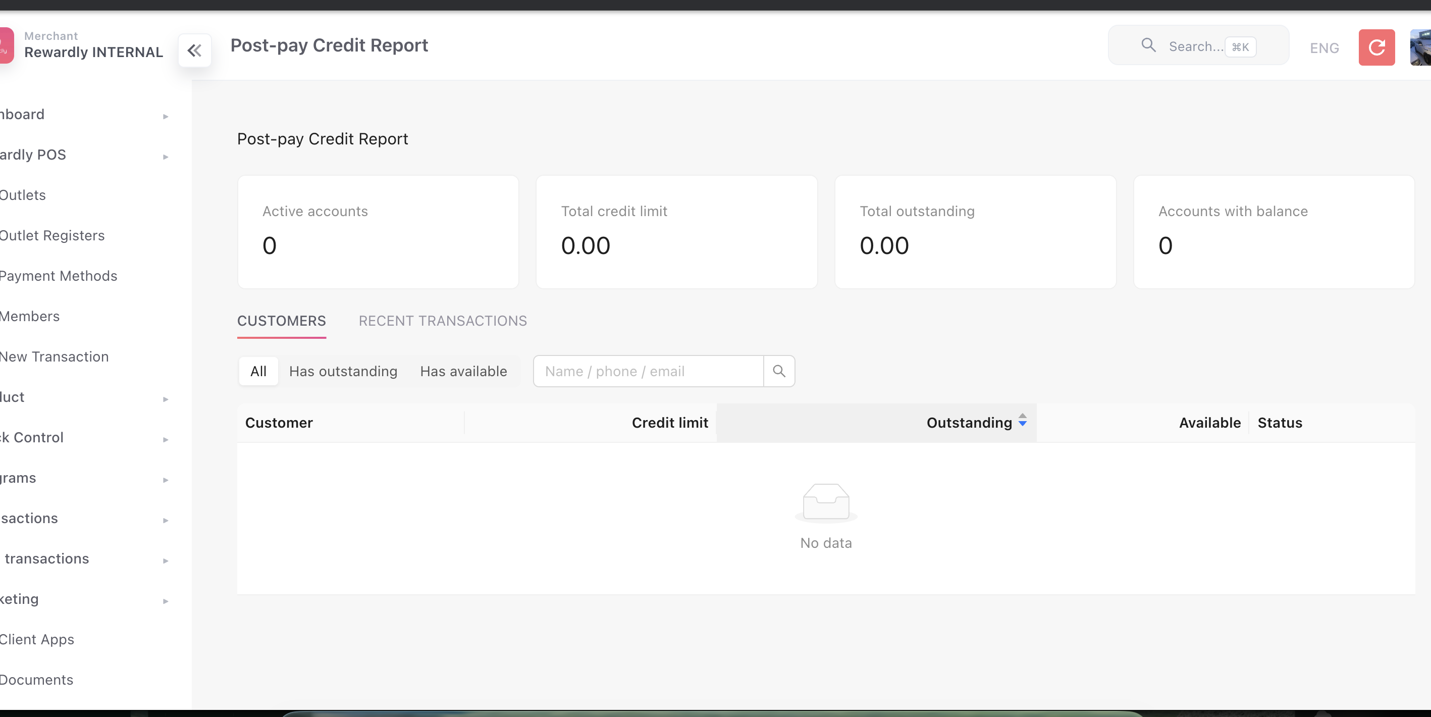 Post-Pay Credit Report